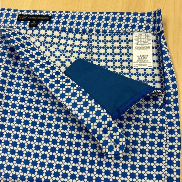 New Brooks Brothers 346 blue and white medallion pencil skirt with pockets 14 - Picture 9 of 9